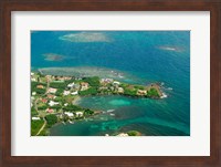 Framed Grenada, City of St George and the beach