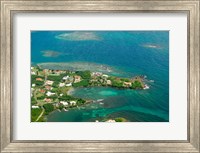 Framed Grenada, City of St George and the beach