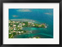 Framed Grenada, City of St George and the beach