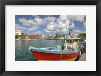 Framed Fish Sellers at the Waterfront, Grande Terre, Guadaloupe, Caribbean
