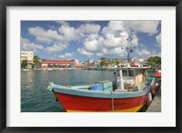 Framed Fish Sellers at the Waterfront, Grande Terre, Guadaloupe, Caribbean