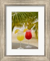 Framed Cocktails on the Beach, Jamaica, Caribbean