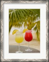 Framed Cocktails on the Beach, Jamaica, Caribbean