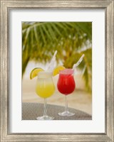 Framed Cocktails on the Beach, Jamaica, Caribbean