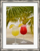 Framed Cocktails on the Beach, Jamaica, Caribbean
