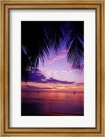 Framed Sunset on the beach, Negril, Jamaica, Caribbean