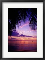 Framed Sunset on the beach, Negril, Jamaica, Caribbean