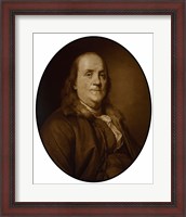 Framed Benjamin Franklin (sepia tone)
