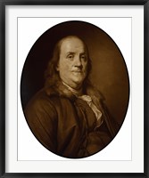 Framed Benjamin Franklin (sepia tone)