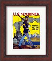 Framed U.S. Marines - Service on Land and Sea