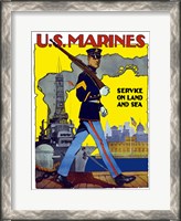 Framed U.S. Marines - Service on Land and Sea