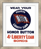 Framed 4th Liberty Loan Honor Button