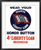 Framed 4th Liberty Loan Honor Button