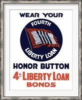 Framed 4th Liberty Loan Honor Button