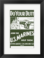 Framed U.S. Marines - Do Your Duty!