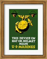 Framed Marine Corps Emblem - World War I