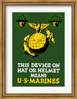 Framed Marine Corps Emblem - World War I