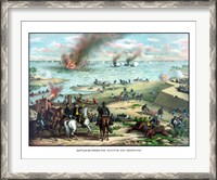 Framed Naval Battle of the Monitor and The Merrimack