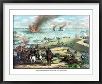 Framed Naval Battle of the Monitor and The Merrimack