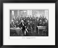 Framed First Twenty-One Presidents Seated Together in The White House