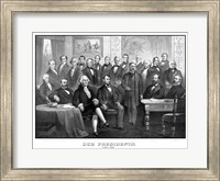Framed First Twenty-One Presidents Seated Together in The White House