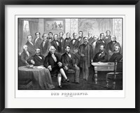 Framed First Twenty-One Presidents Seated Together in The White House