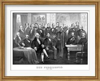 Framed First Twenty-One Presidents Seated Together in The White House