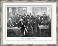 Framed First Twenty-One Presidents Seated Together in The White House