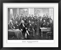 Framed First Twenty-One Presidents Seated Together in The White House