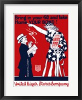 Framed United Cigar Bond Poster