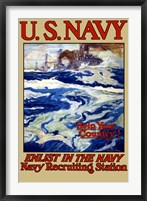Framed U.S. Navy - Help Your Country!