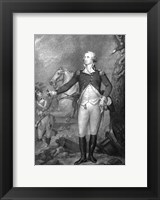 Framed General George Washington at The Battle of Trenton