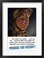 Framed Produce for Victory - You Make 'Em, We'll Use 'Em
