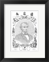 Framed Abraham Lincoln Formed from the Words of The Emancipation Proclamation