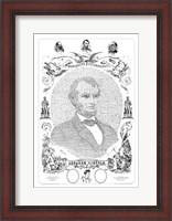 Framed Abraham Lincoln Formed from the Words of The Emancipation Proclamation