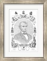 Framed Abraham Lincoln Formed from the Words of The Emancipation Proclamation