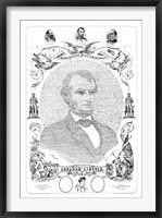 Framed Abraham Lincoln Formed from the Words of The Emancipation Proclamation