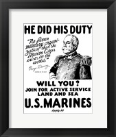 Framed Admiral George Dewey