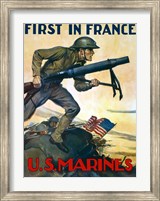 Framed First in France - U.S. Marines