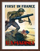 Framed First in France - U.S. Marines