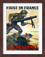 Framed First in France - U.S. Marines