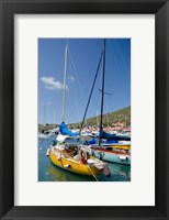 Framed Colorful boats, Gustavia, Shell Beach, St Bart's, West Indies