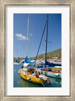 Framed Colorful boats, Gustavia, Shell Beach, St Bart's, West Indies