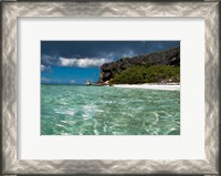 Framed Pajaros beach in Mona Island, Puerto Rico, Caribbean