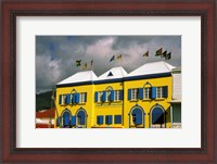Framed Bright Colorful Building, St Kitts, Caribbean