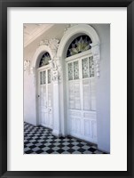 Framed Historic District Doors with Stucco Decor and Tiled Floor, Puerto Rico