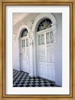 Framed Historic District Doors with Stucco Decor and Tiled Floor, Puerto Rico