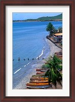 Framed Fishing Boats on Shore, St Lucia