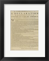 Framed United States Declaration of Independence