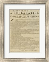 Framed United States Declaration of Independence
